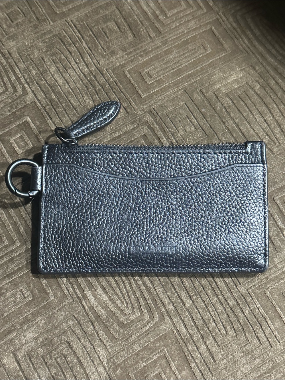 Coach Zip Card Case in Black Leather